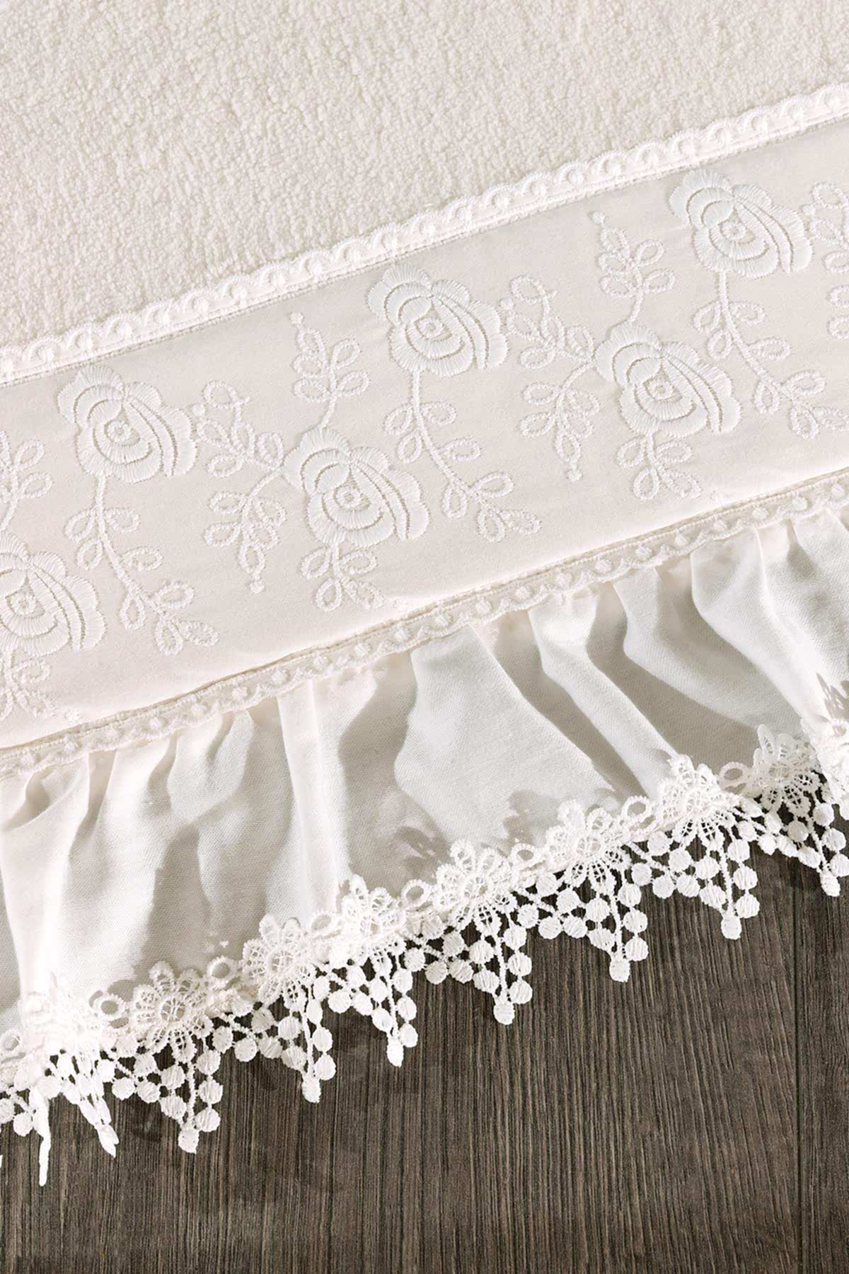 Alina Dantelli ve Nakışlı 2'li Paspas Set (60 x 100 cm) - Nazik Home - Yuvama Değer!