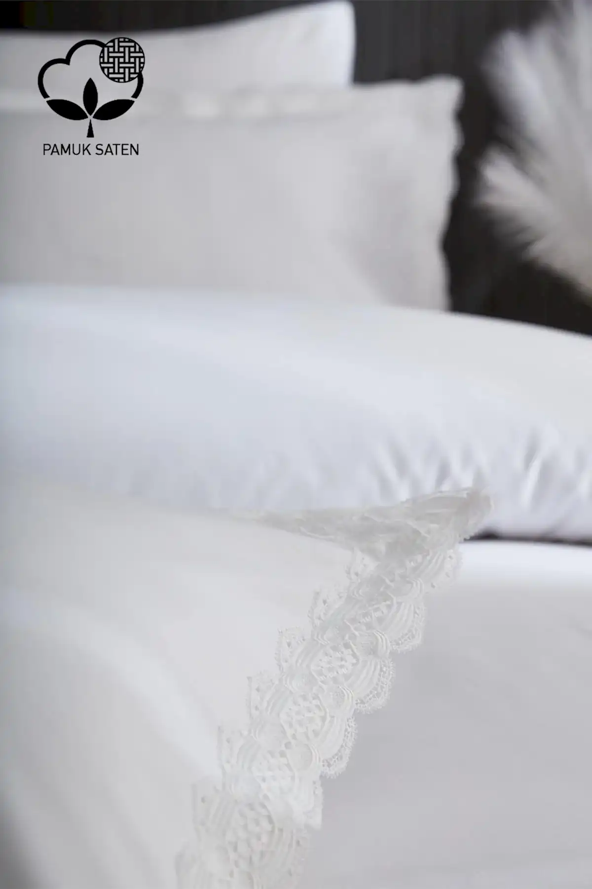 Asel 300 TC Dantelli Pamuk Saten Süper King Size 6 Parça Nevresim Takımı - Nazik Home - Yuvama Değer!