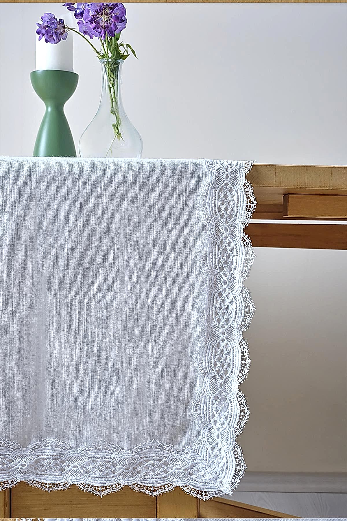 Asel Dantelli Leke Tutmaz Runner (40 x 140 cm) - Nazik Home - Yuvama Değer!