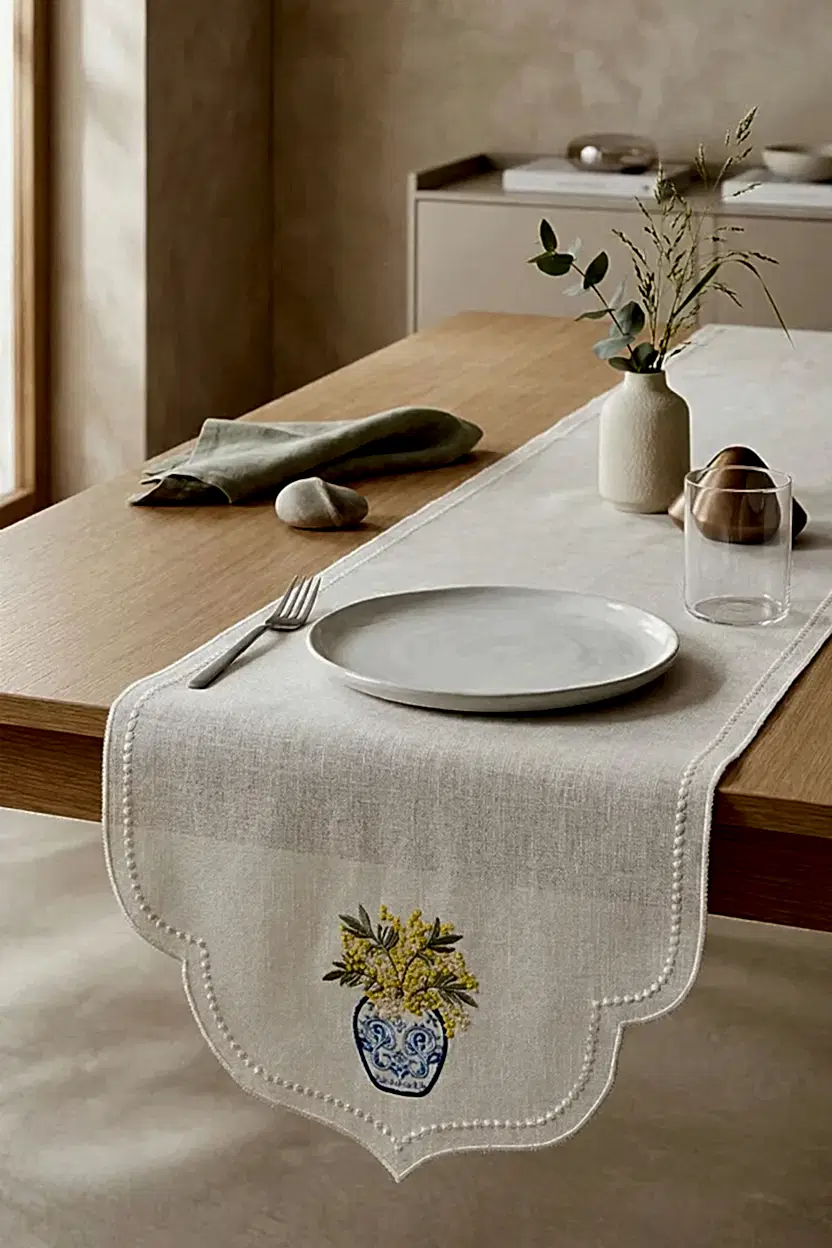 Çini Motifli Leke Tutmaz Dertsiz Runner (40 x 140 cm)