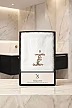 Monogram Harf Nakışlı Bambu Yüz Havlusu (50 x 90 cm)