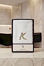 Monogram Harf Nakışlı Bambu Yüz Havlusu (50 x 90 cm)